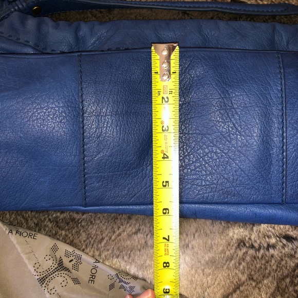 Isabella Fiore Blue Pebbled Leather Hobo - Picture 14 of 16